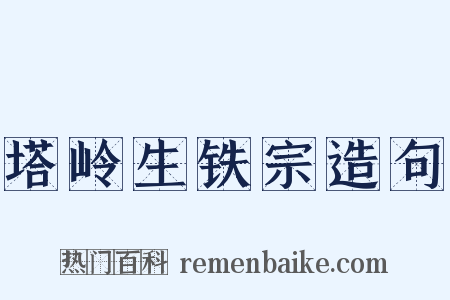 塔岭生铁宗造句是什么意思的图片